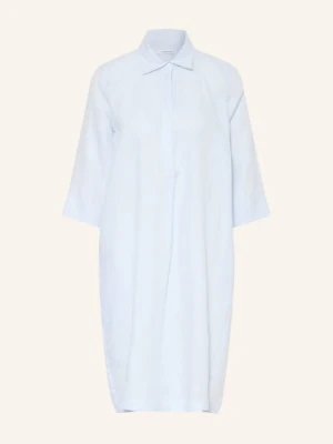 Rossana Diva Sukienka Koszulowa Z Lnu Z Rękawami 3/4 blau