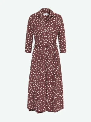 Rossana Diva Sukienka Koszulowa Z Rękawami 3/4 braun