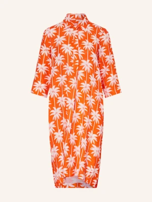 Rossana Diva Sukienka Z Lnu Z Rękawami 3/4 orange