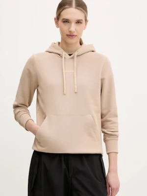Rossignol bluza Presset damska kolor beżowy z kapturem z nadrukiem RLNWS01