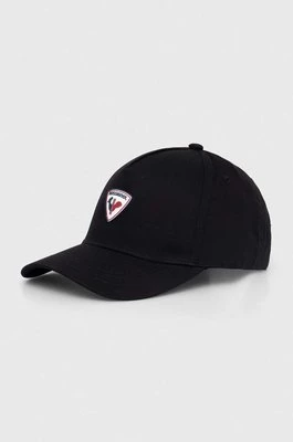 Rossignol czapka z daszkiem bawełniana kolor czarny z aplikacją RLMMH23