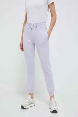 Rossignol spodnie dresowe bawełniane kolor fioletowy gładkie RLKWP16
