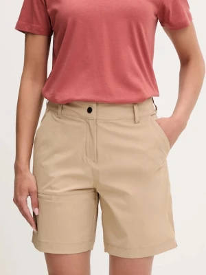 Rossignol szorty outdoorowe LYCIAN damskie kolor beżowy gładkie high waist RLNWP17