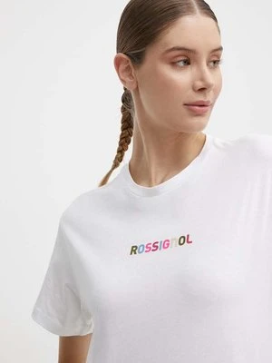 Rossignol t-shirt bawełniany damski kolor biały RLMWY17