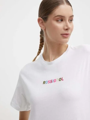 Rossignol t-shirt bawełniany damski kolor biały RLMWY17