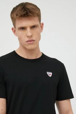 Rossignol t-shirt bawełniany kolor czarny z aplikacją RLKMY02
