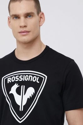 Rossignol t-shirt bawełniany kolor czarny z nadrukiem RLKMY04