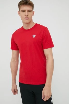 Rossignol t-shirt bawełniany kolor czerwony z aplikacją RLKMY02