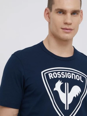 Rossignol t-shirt bawełniany kolor granatowy z nadrukiem RLKMY04