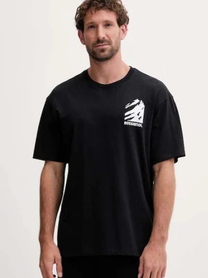 Rossignol t-shirt bawełniany WATERFALL RELAX męski kolor czarny wzorzysty RLOMY05