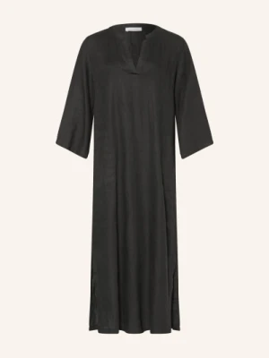 rosso35 Lniana Sukienka Z Rękawami 3/4 schwarz