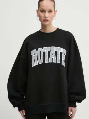 Rotate bluza bawełniana damska kolor czarny z aplikacją 113427100
