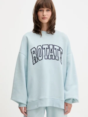Rotate bluza bawełniana damska kolor niebieski z aplikacją 114376184