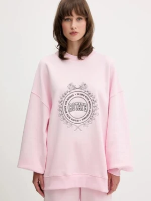 Rotate bluza bawełniana damska kolor różowy z aplikacją 114425191