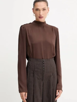 Rotate bluzka damska kolor brązowy gładka 1146432910