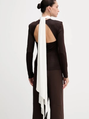 Rotate bluzka damska kolor brązowy gładka 1149673065