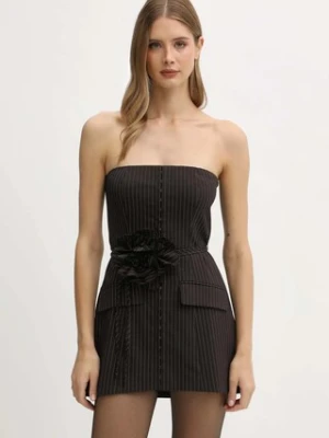 Rotate bluzka damska kolor brązowy wzorzysta 1146963065