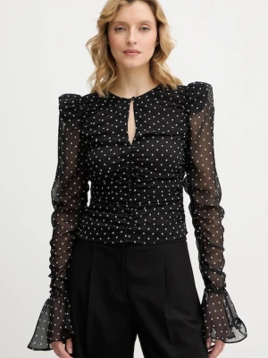 Rotate bluzka damska kolor czarny wzorzysta 115222000