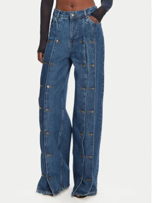 ROTATE Jeansy 1140731602 Granatowy Wide Leg