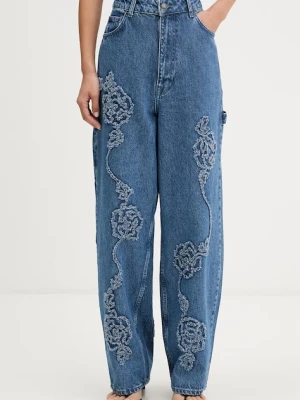 Rotate jeansy relaxed fit damskie niebieski