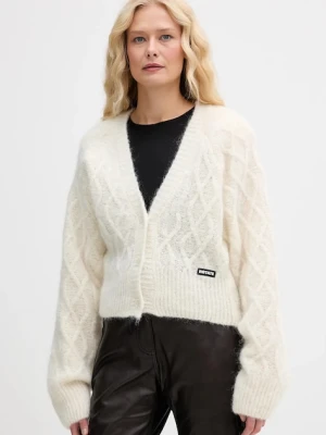 Rotate kardigan z dodatkiem wełny damski kolor beżowy 1154592344