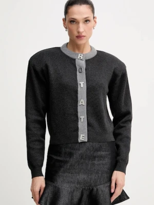 Rotate kardigan z dodatkiem wełny damski kolor szary lekki 1149033086