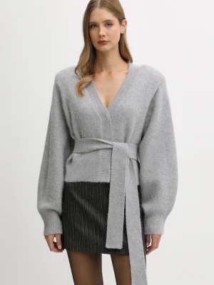 Rotate kardigan z dodatkiem wełny kolor szary ciepły 114736039
