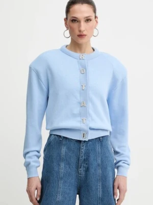 Rotate kardigan z domieszką kaszmiru damski kolor niebieski lekki 1138541321