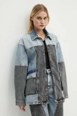 Rotate kurtka jeansowa Oversized Patchwork Jacket damska kolor niebieski przejściowa oversize 1128221603