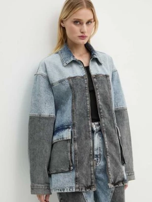 Rotate kurtka jeansowa Oversized Patchwork Jacket damska kolor niebieski przejściowa oversize 1128221603