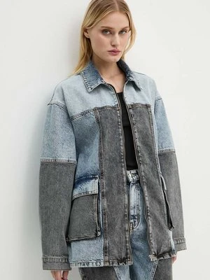 Rotate kurtka jeansowa Oversized Patchwork Jacket damska kolor niebieski przejściowa oversize 1128221603