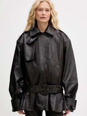 Rotate kurtka skórzana kolor brązowy przejściowa 1158171667