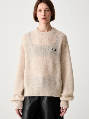 Rotate LIGHT KNIT LOGO sweter z wełną damski