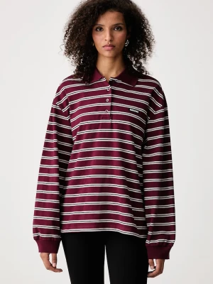 Rotate longsleeve damski z bawełną bordowy