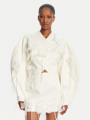 ROTATE Marynarka 3D Lily 113885857 Écru Relaxed Fit