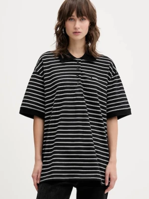 Rotate polo bawełniane damski kolor czarny 115643000