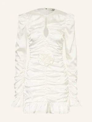 Rotate Satynowa Sukienka Koktajlowa Z Falbanami weiss