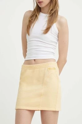 Rotate spódnica bawełniana kolor żółty mini ołówkowa