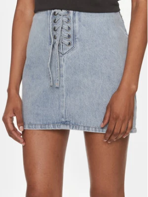 ROTATE Spódnica jeansowa Denim Laced Mini 1120101468 Niebieski Regular Fit