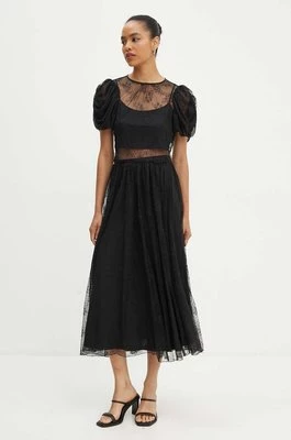 Rotate spódnica Lace Long Midi Skirt kolor czarny maxi rozkloszowana 112728100