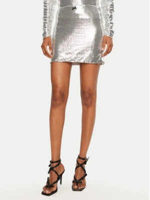 ROTATE Spódnica mini 1132072293 Srebrny Regular Fit