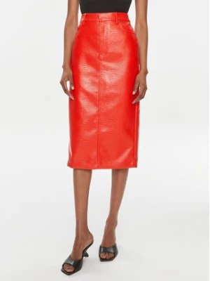 ROTATE Spódnica z imitacji skóry 1122941292 Czerwony Regular Fit