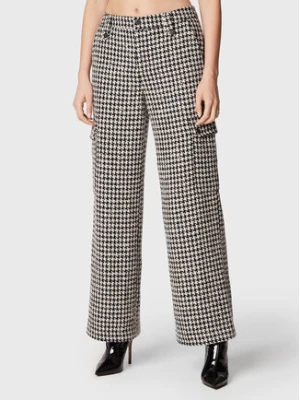 ROTATE Spodnie materiałowe Sparkly Houndstooth RT1901 Biały Relaxed Fit