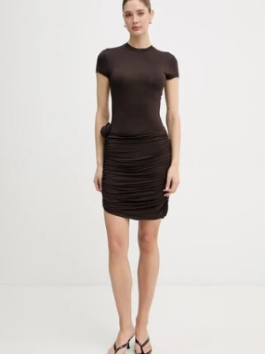 Rotate sukienka drapowana gładka z wiskozy