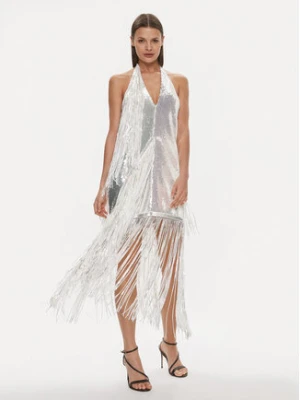 ROTATE Sukienka koktajlowa 111604 Biały Slim Fit