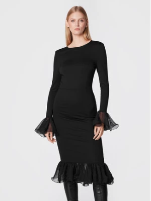 ROTATE Sukienka koktajlowa Heavy Jersey RT1870 Czarny Regular Fit
