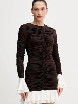 Rotate sukienka kolor brązowy mini dopasowana 1149643065