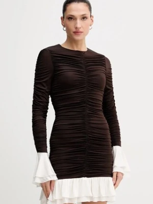 Rotate sukienka kolor brązowy mini dopasowana 1149643065