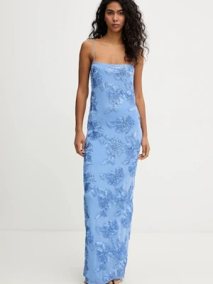 Rotate sukienka kolor niebieski maxi dopasowana 1160091321