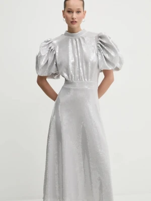 Rotate sukienka kolor szary midi rozkloszowana 113871039